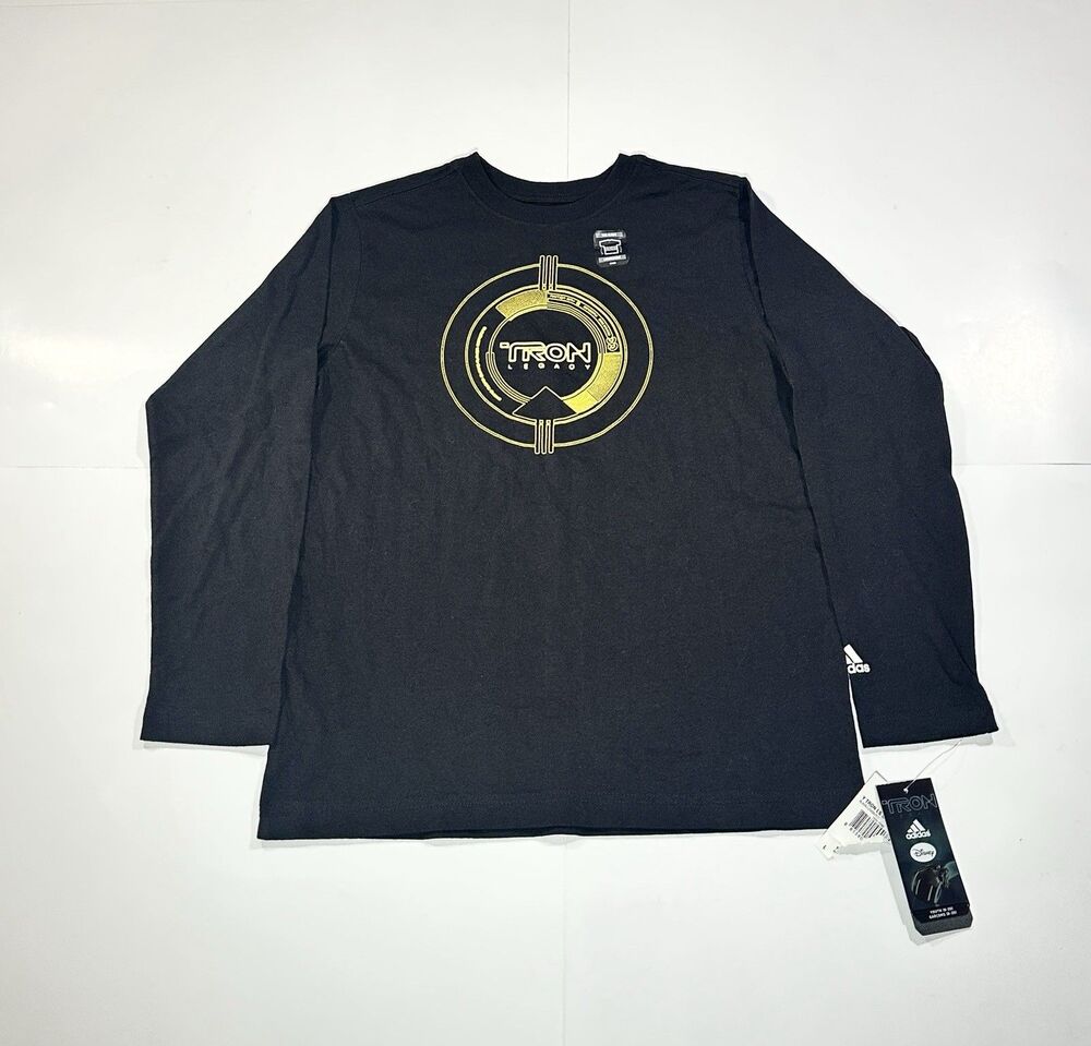 TRON LEGACY Identity Disc Glow ADIDAS Disney LS T-Shirt Large Slim Sam Flynn New